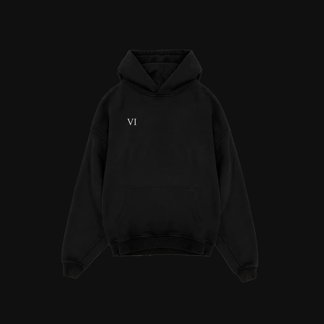 Angel Wings Oversize Hoodie Black