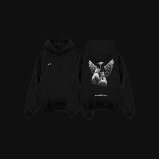 Angel Wings Oversize Hoodie Black